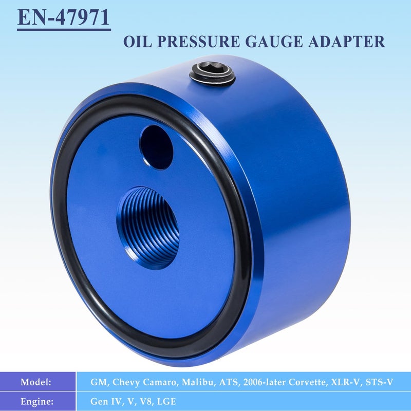 Bonbo 7219 Oil Pressure Adapter & EN-47971 Oil Pressure Gauge Adapter Kit for GM 4.8L, 5.3L, 5.7L, 6.0L Engines 1996-2006 Works on Generation III, IV, V, V8 Engines - Image 2